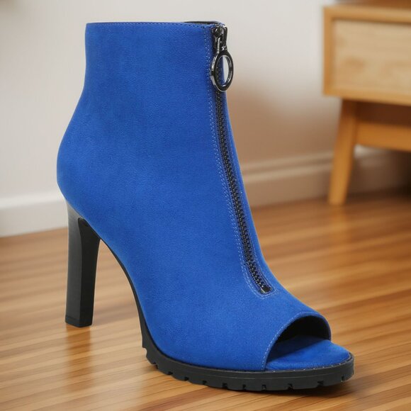 BAR III Womens Cushioned Dillian Peep Toe Dress Shootie Blue Size 9M NIB - Picture 1 of 4